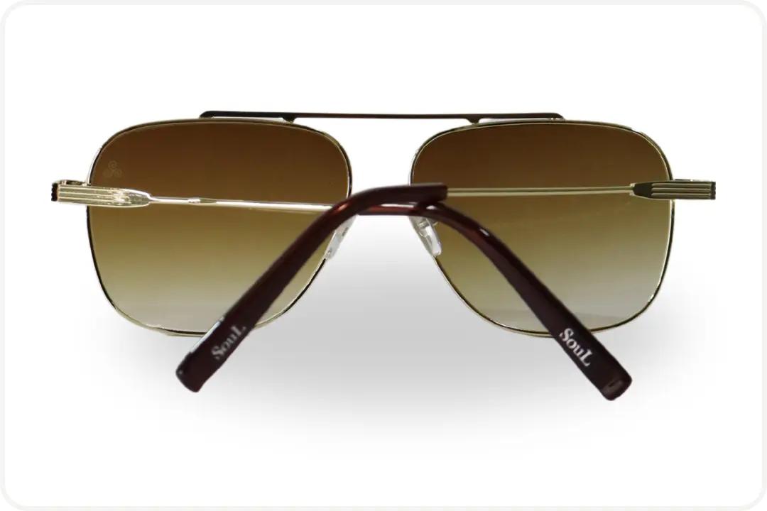 Solar Aviador Unissex Dourado Quadrado