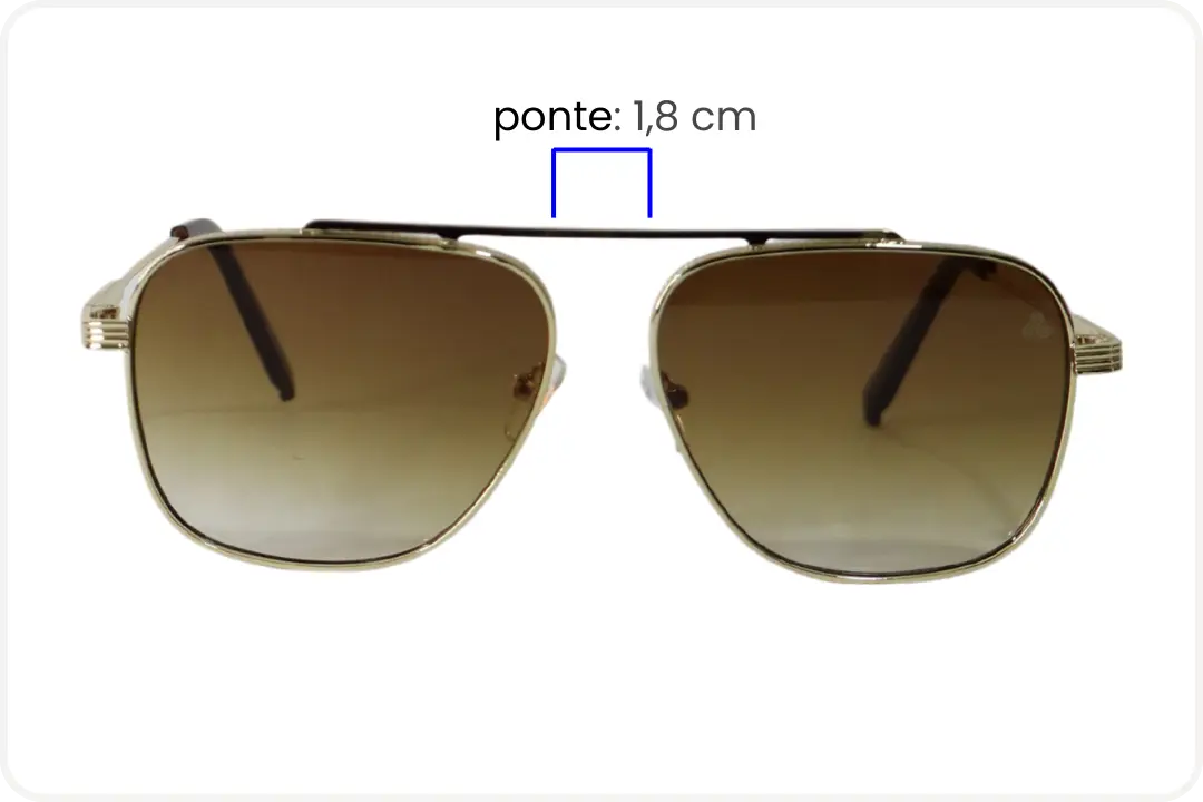 Solar Aviador Unissex Dourado Quadrado