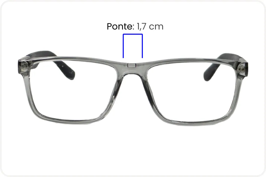 Armação Masculina Wayfarer Translucida e Lente Preta