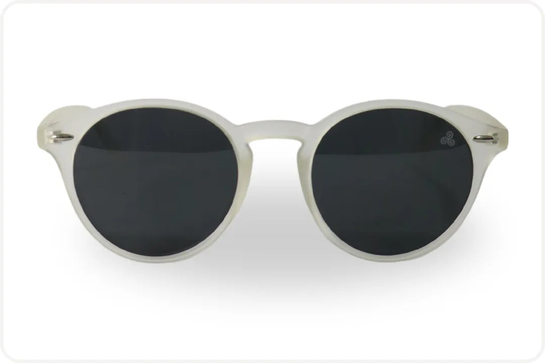 Solar Casual Redondo Unissex Clássico Lente Prata