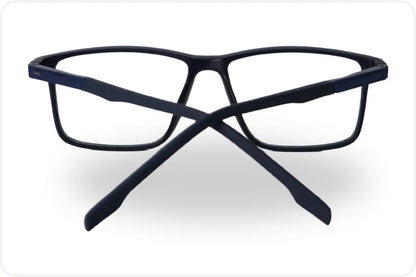 Armação Masculina Wayfarer Preto com Detalhe Azul