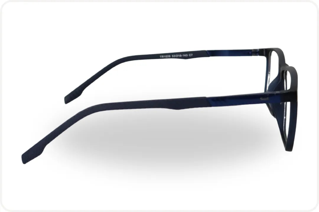 Armação Masculina Wayfarer Preto com Detalhe Azul