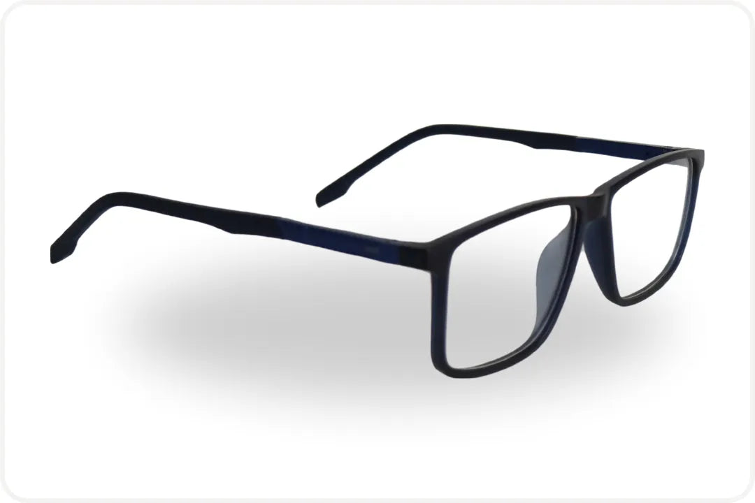 Armação Masculina Wayfarer Preto com Detalhe Azul
