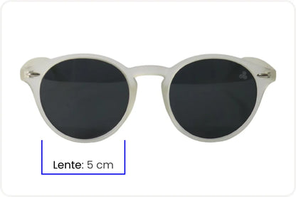 Solar Casual Redondo Unissex Clássico Lente Prata