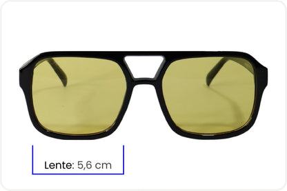 Solar Quadrado Unissex Festivo Amarelo