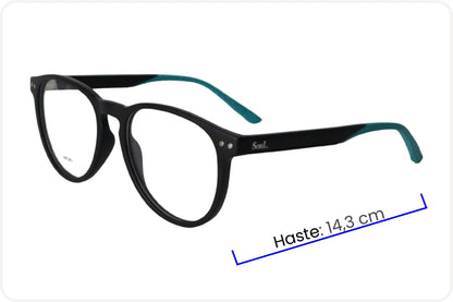 Armação Masculina Clássica Preto e Azul