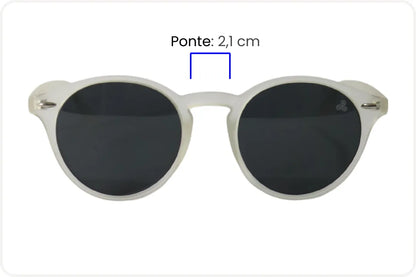 Solar Casual Redondo Unissex Clássico Lente Prata