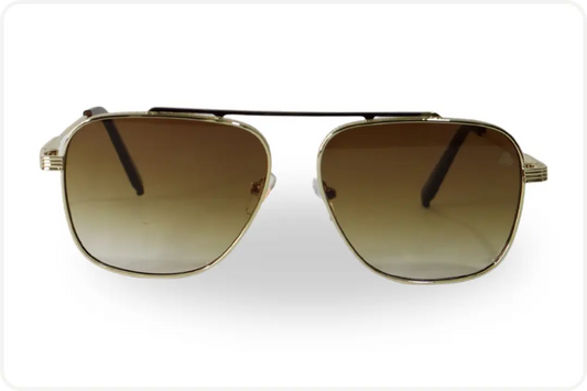 Solar Aviador Unissex Dourado Quadrado