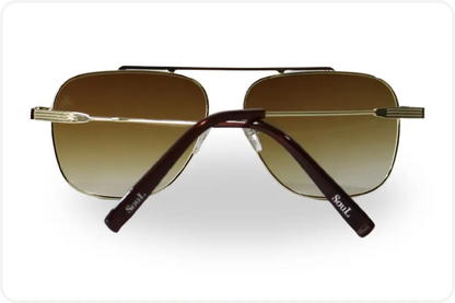 Solar Aviador Unissex Dourado Quadrado