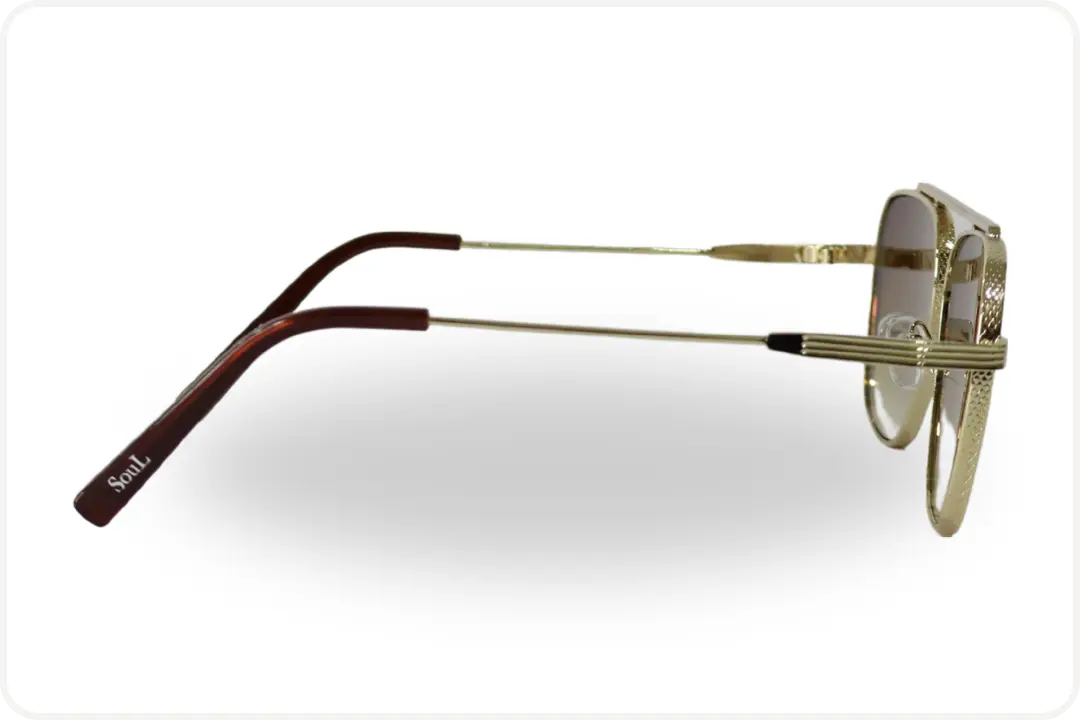 Solar Aviador Unissex Dourado Quadrado