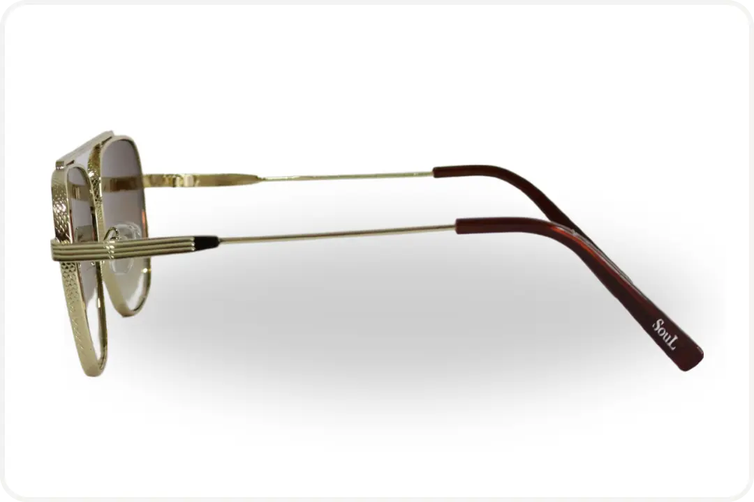 Solar Aviador Unissex Dourado Quadrado