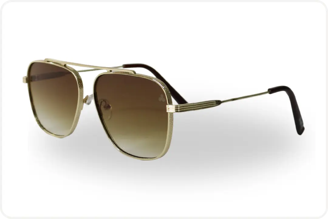 Solar Aviador Unissex Dourado Quadrado