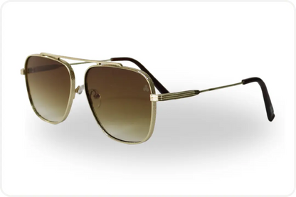 Solar Aviador Unissex Dourado Quadrado