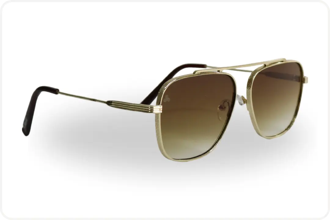 Solar Aviador Unissex Dourado Quadrado