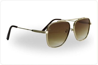 Solar Aviador Unissex Dourado Quadrado