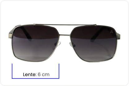 Solar Aviador Unissex Metal Prata