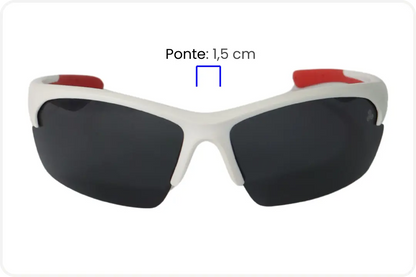 Solar Esportivo Unissex Branco e Vermelho